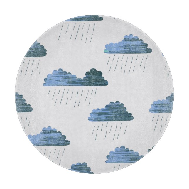 Rain Pattern: Dark Clouds Vintage Cutting Board (Front)