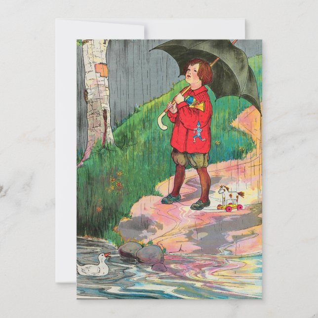 Rain, rain, go away, Come again another day Invitation (Front)