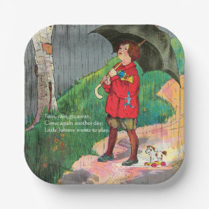 Rain, Rain, Go Away - Mother Goose Nursery Rhyme Paper Plate