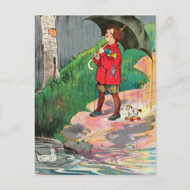 Rain, Rain, Go Away - Mother Goose Nursery Rhyme Postcard (Front)