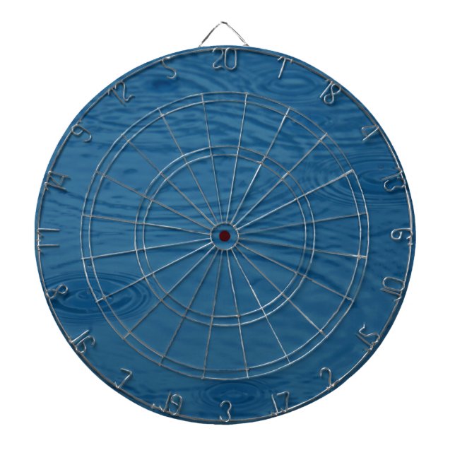 Rain Ripples (Blue Water Waves) Dartboard (Front)
