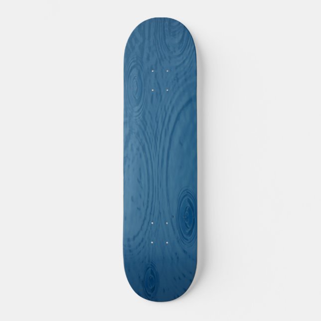 Rain Ripples (Blue Water Waves) Skateboard (Front)