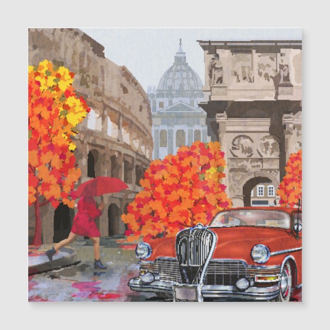 Rain-Soaked Rome Vintage Poster (Front)