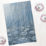 Rain Storm Kitchen Towel<br><div class="desc">Weather art depicting a wet and rainy stormy day with rain and puddles. Original art by Nic Squirrell.</div>