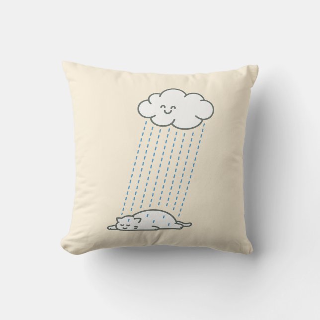 Rain Therapy Throw Pillow (Front)