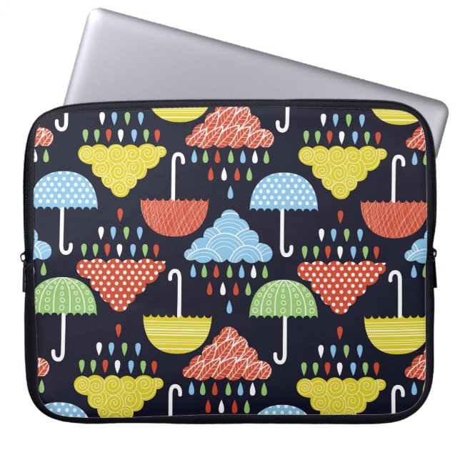 Rain Water Drops Seamless Pattern Laptop Sleeve (Front)