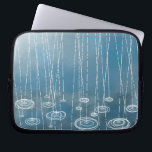 Rain Weather Blue Laptop Sleeve<br><div class="desc">An abstract painting of rain,  storms and wild weather in blue.  Original art by Nic Squirrell.</div>