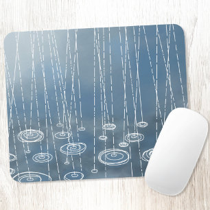 Rain Weather Blue Mouse Pad