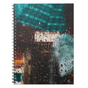 Rain wet water drip window nature notebook