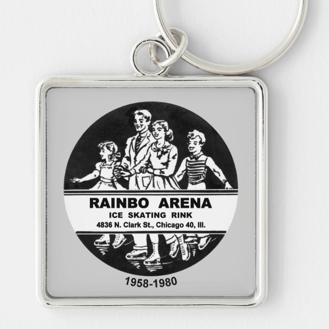 Rainbo Arena Ice Skating Rink, Chicago, IL Keychain (Front)