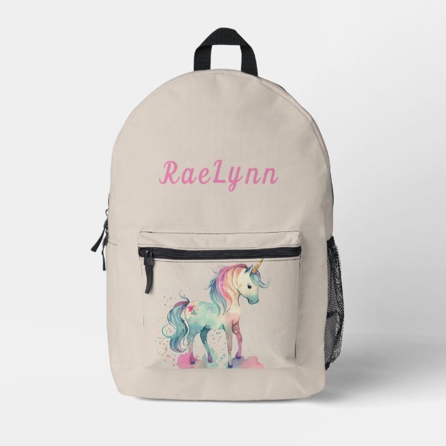 Rainbocorn Personalized Printed Backpack (Front)