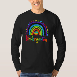 Rainbow 100 Days Of Kindergarten Poppin 100th Day T-Shirt