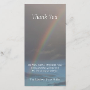 Rainbow 1 Sympathy Thank You Photo Card