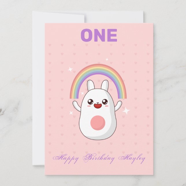 Rainbow 1st Birthday card (Front)