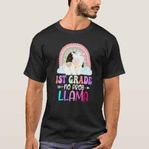 Rainbow 1st Grade No Prob Llama 100th Day of Schoo T-Shirt