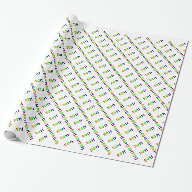 Rainbow "2011" wrapping paper (Unrolled)