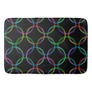 Rainbow 3D interlocking rings + your ideas Bath Mat