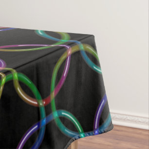 Rainbow 3D interlocking rings + your ideas Tablecloth