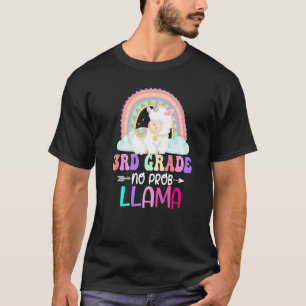 Rainbow 3rd Grade No Prob Llama 100th Day of Schoo T-Shirt
