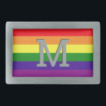 Rainbow 6 Stripe Gay Pride Monogram Initial Belt Buckle<br><div class="desc">Love has no limits. Celebrate June Pride Month and show your support for the LGBTQ community with this iconic 6 stripe rainbow gay pride belt buckle with custom monogram initial. Red,  orange,  yellow,  green,  blue and violet purple colours are a recognized symbol of dignity,  visibility,  and equality.</div>