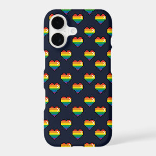 Rainbow 8 Bit Heart Pattern