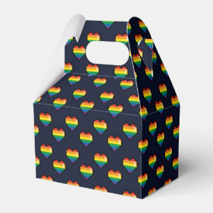 Rainbow 8 Bit Heart Pattern Favor Box