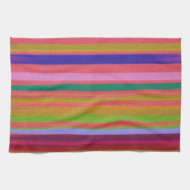 Rainbow abstract art stripes modern kitchen towel (Horizontal)