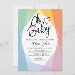 Rainbow Abstract Baby Shower Invitation