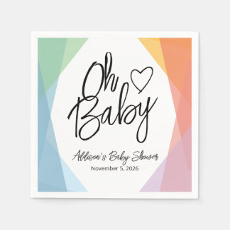 Rainbow Abstract Baby Shower Napkin