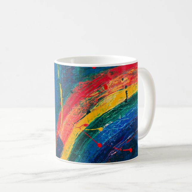 Rainbow Abstract Coffee Mug (Front Right)