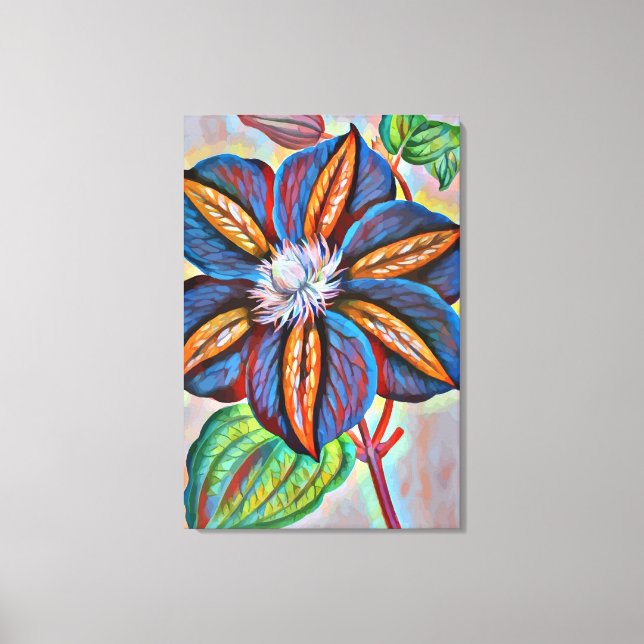 rainbow Abstract Colour Flower Original Digital Ar Canvas Print (Front)