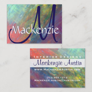 Rainbow Abstract Cool Psychedelic Brushstrokes Business Card