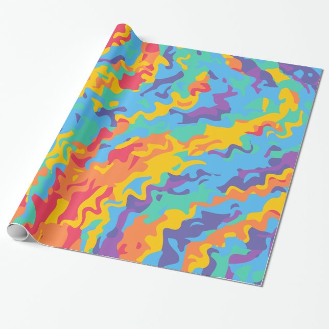 Rainbow abstract digital print paper roll (Unrolled)