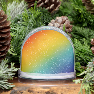 rainbow abstract gradient snow globe