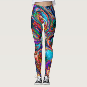 rainbow abstract leggings