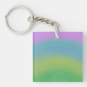 Rainbow Abstract, Original Art Keychain