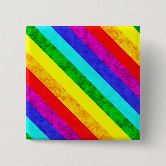 Rainbow abstract pattern 2 inch square button (Front)