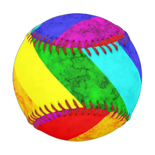 Rainbow abstract pattern baseball
