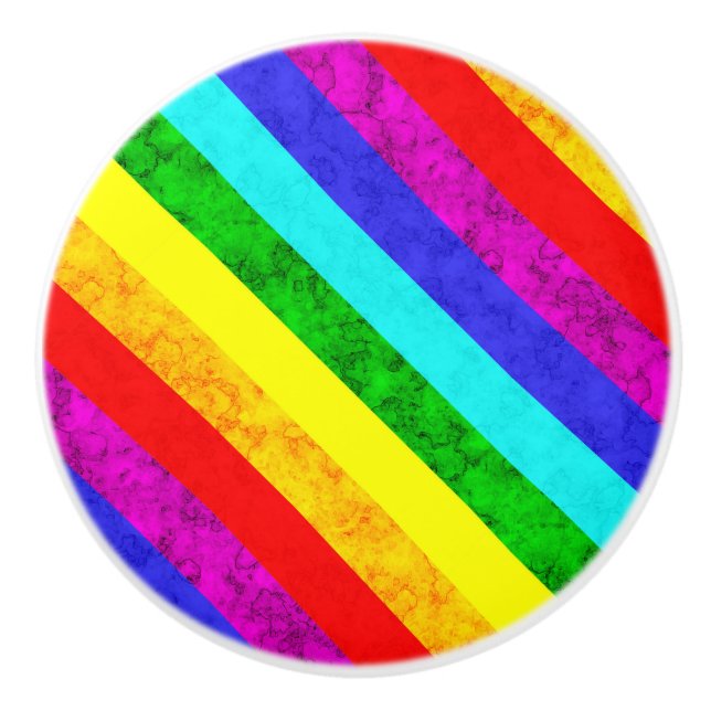 Rainbow abstract pattern ceramic knob (Front)