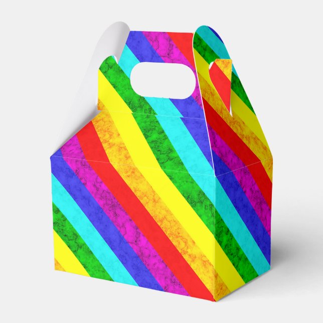 Rainbow abstract pattern favor box (Back Side)