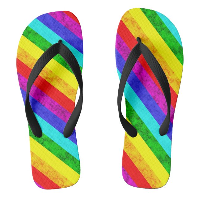 Rainbow abstract pattern flip flops (Footbed)