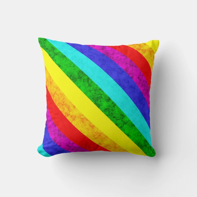 Rainbow abstract pattern throw pillow (Front)