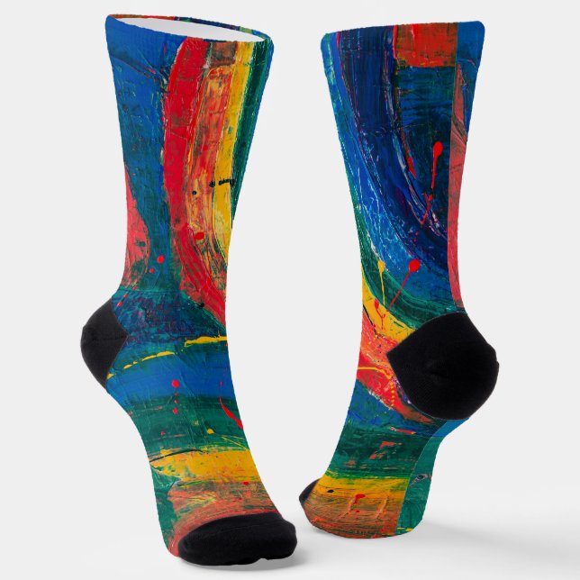  Rainbow Abstract Socks (Angled)