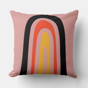 rainbow abstract throw pillow