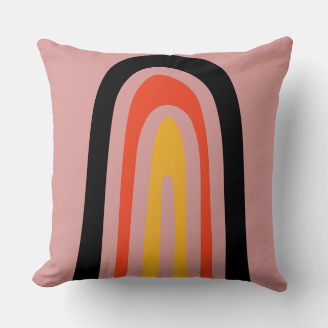 rainbow abstract throw pillow (Front)