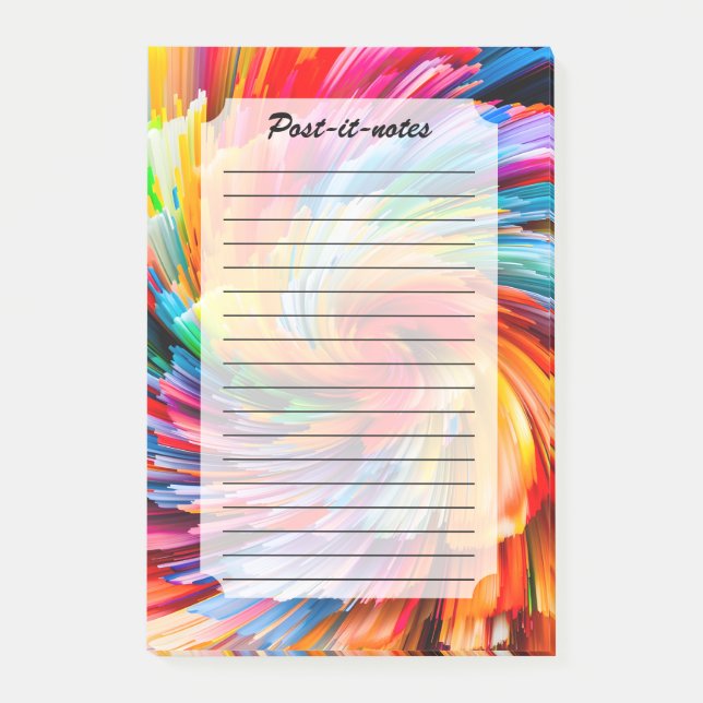 Rainbow Abstract Vibrant Swirl Modern Post-it Notes (Front)