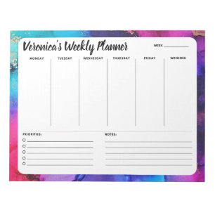 Rainbow Abstract Weekly To Do List Notepad Planner