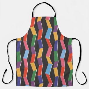 Rainbow abstract zig zag seamless pattern,hand pai apron