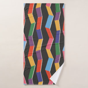 Rainbow abstract zig zag seamless pattern,hand pai bath towel