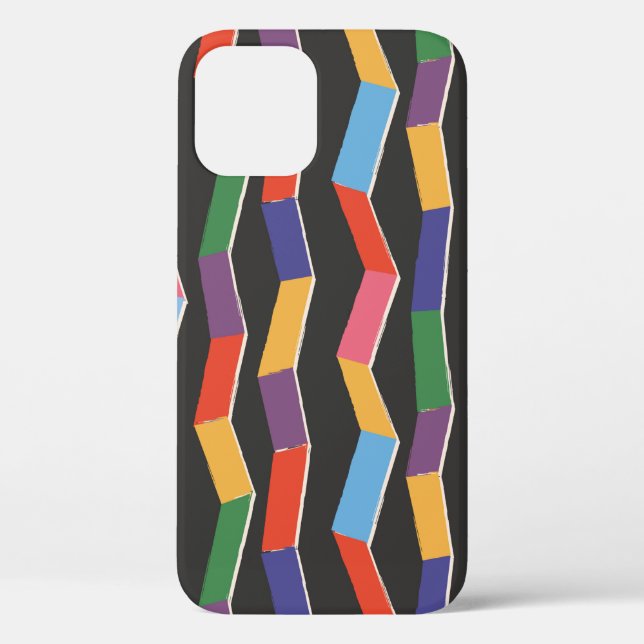 Rainbow abstract zig zag seamless pattern,hand pai Case-Mate iPhone case (Back)